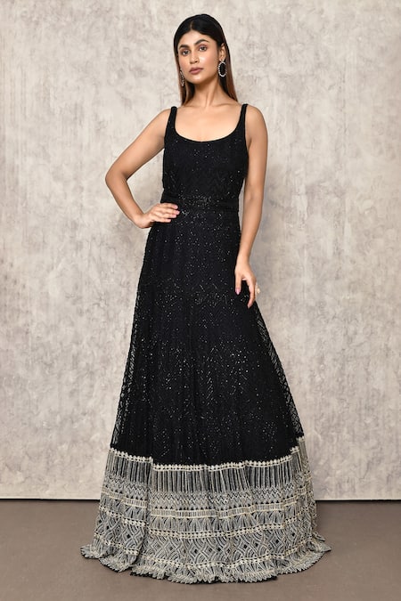 Ritika Mirchandani Chevron Embroidered Anarkali With Belt 