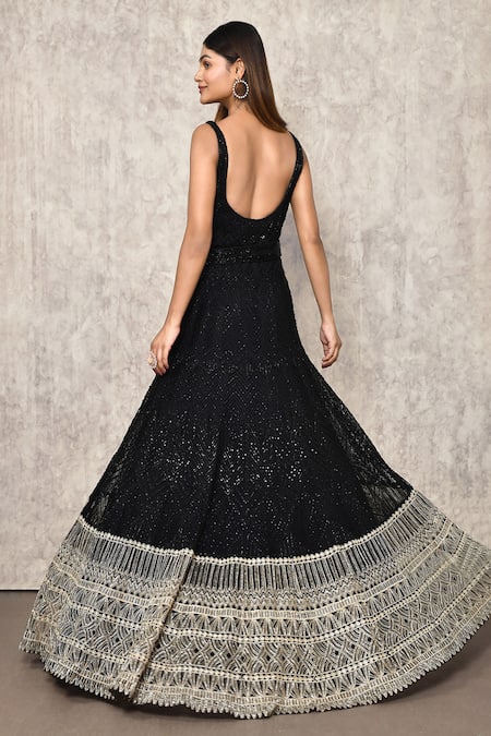 Ritika Mirchandani Chevron Embroidered Anarkali With Belt 