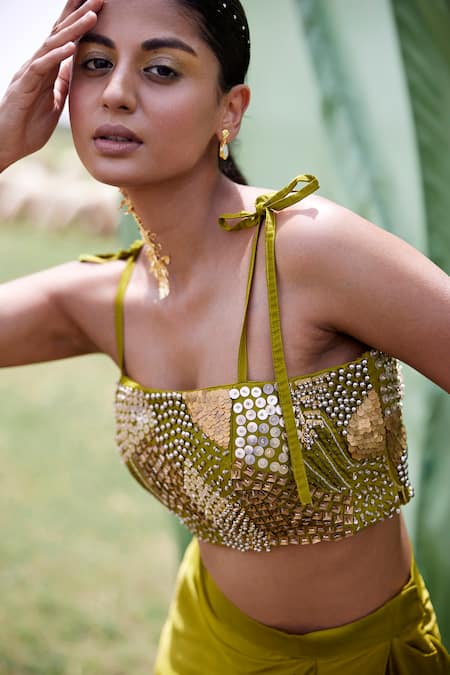 Buy Amrood Yellow Taffeta Pearls, Sequins, Metallic Embellished Cape Draped Skirt Set Online at Aza Fashions Buy_Amrood_Yellow Taffeta Pearls, Sequins, Metallic Embellished Cape Draped Skirt Set _Online_at_Aza_Fashions