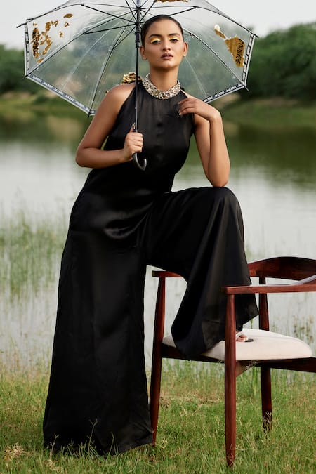 Amrood Embellished Halter Neckline Jumpsuit 