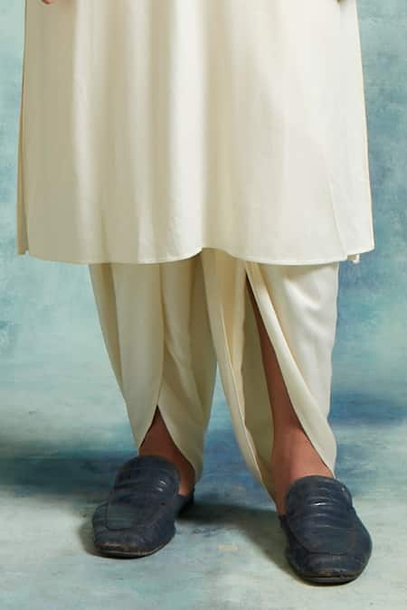 Buy Vedika Soni Ivory Cotton, Crepe Embroidery Floral Placement Kurta Dhoti Set Online at Aza Fashions Buy_Vedika Soni_Ivory Cotton, Crepe Embroidery Floral Placement Kurta Dhoti Set _Online_at_Aza_Fashions