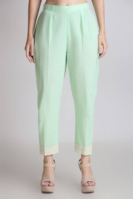 Tashee Green Cotton, Organza Sequins, Cut Work, Embroidery Split Thread Kurta Pant Set Online at Aza Fashions Tashee_Green Cotton, Organza Sequins, Cut Work, Embroidery Split Thread Kurta Pant Set _Online_at_Aza_Fashions