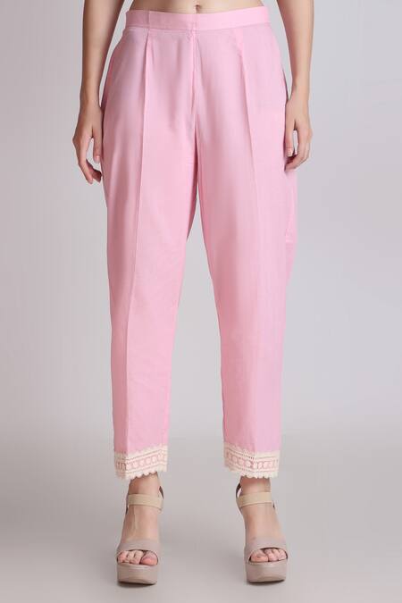 Tashee Pink Cotton, Organza Sequins, Cut Work, Blossom Placement Kurta Pant Set Online at Aza Fashions Tashee_Pink Cotton, Organza Sequins, Cut Work, Blossom Placement Kurta Pant Set _Online_at_Aza_Fashions