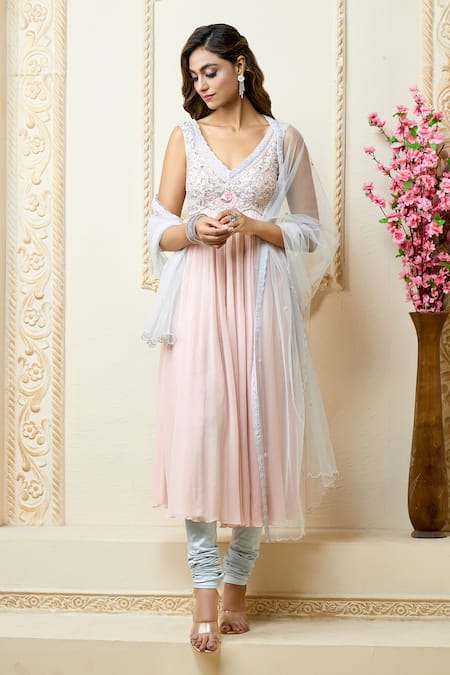 Aariyana Couture Floral Hand Embroidered Anarkali Set 