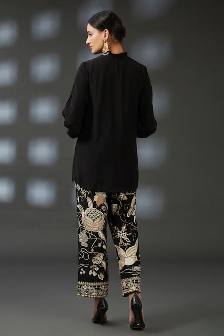 Vedika Soni Solid Top & Embroidered Pant Set 