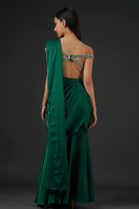 Vedika Soni Pre-Draped Saree With Embroidered Blouse 