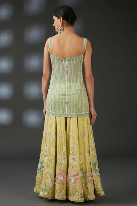 Vedika Soni Stripe Embroidered Kurta Sharara Set 