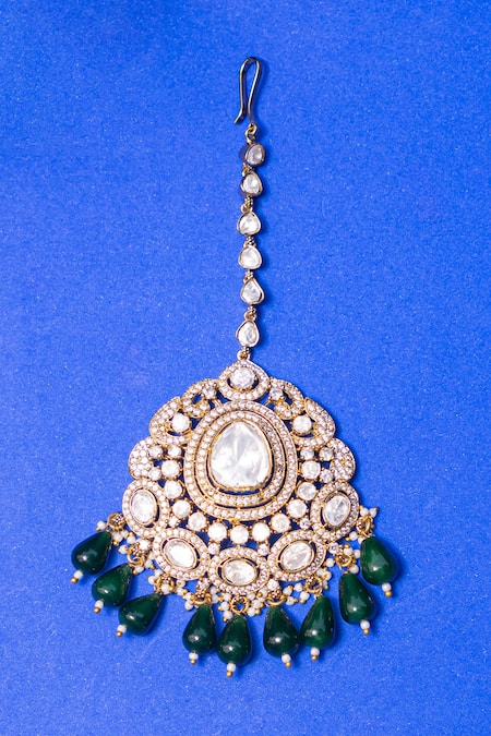 ZEVAR BY GEETA Stone Studded Maangtikka 