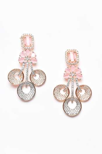 Buy_Nayaab By Aleezeh_Gold Plated Bead, Zirconia, American Diamond Embellished Pendant Necklace Set_Online_at_Aza_Fashions