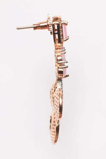 Nayaab By Aleezeh_Gold Plated Bead, Zirconia, American Diamond Embellished Pendant Necklace Set_at_Aza_Fashions