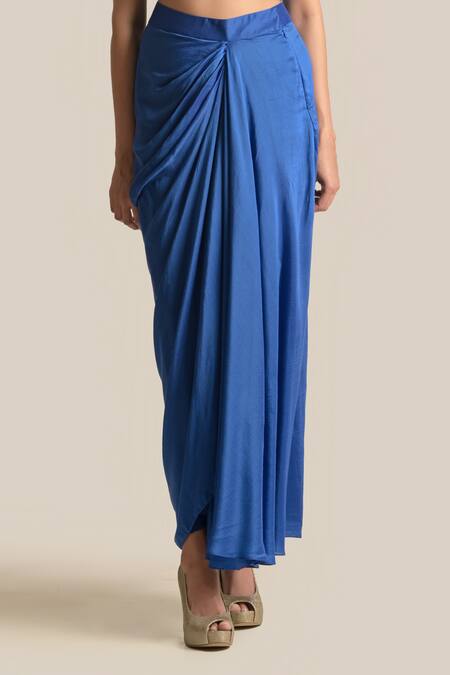 Shop Cupid Cotton Blue Silk, Cotton, Organza Embroidery V-neck Zara Cape Skirt Set Online at Aza Fashions Shop_Cupid Cotton_Blue Silk, Cotton, Organza Embroidery V-neck Zara Cape Skirt Set _Online_at_Aza_Fashions