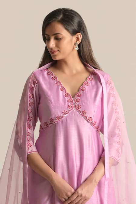 Shop Cupid Cotton Purple Organza Sequins, Zari Layla Embroidered Dupatta at Aza Fashions Shop_Cupid Cotton_Purple Organza Sequins, Zari Layla Embroidered Dupatta _at_Aza_Fashions