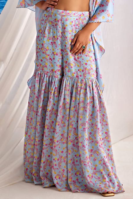 Tarini Vij Off White Organza, Satin, Georgette Sequins, Tyra Embroidered Blouse Sharara Set Online at Aza Fashions Tarini Vij_Off White Organza, Satin, Georgette Sequins, Tyra Embroidered Blouse Sharara Set _Online_at_Aza_Fashions