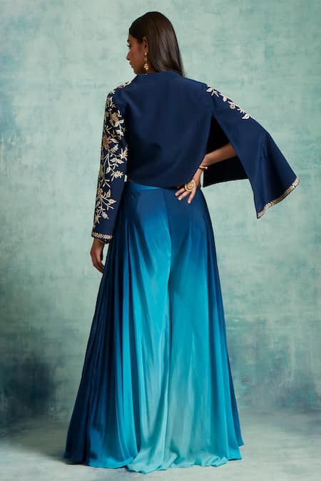 Vedika Soni Embroidered Jacket Ombre Palazzo Set 