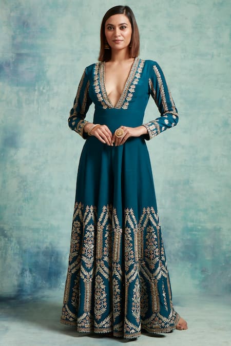 Vedika Soni Resham Embroidered Flared Jumpsuit 