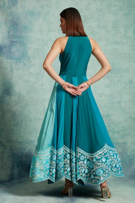 Vedika Soni Embroidered Bordered Anarkali & Pant Set 