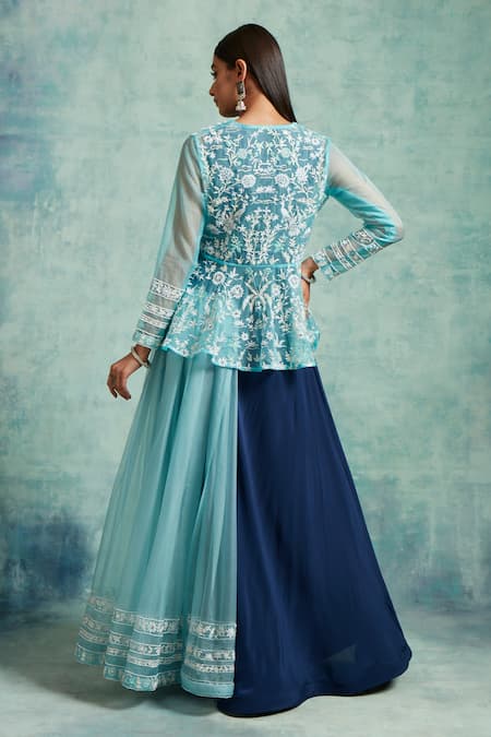 Vedika Soni Embroidered Peplum Jacket Palazzo Set 