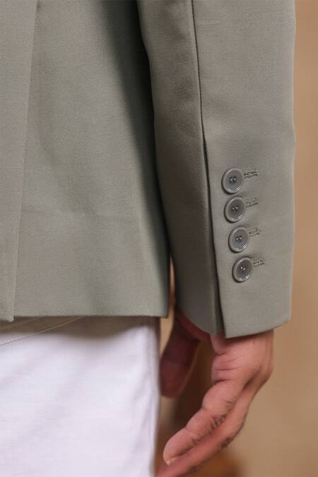 Shop Raw & Rustic By Niti Bothra Grey Cotton Solid Double Breasted Blazer Online at Aza Fashions Shop_Raw & Rustic By Niti Bothra_Grey Cotton Solid Double Breasted Blazer_Online_at_Aza_Fashions