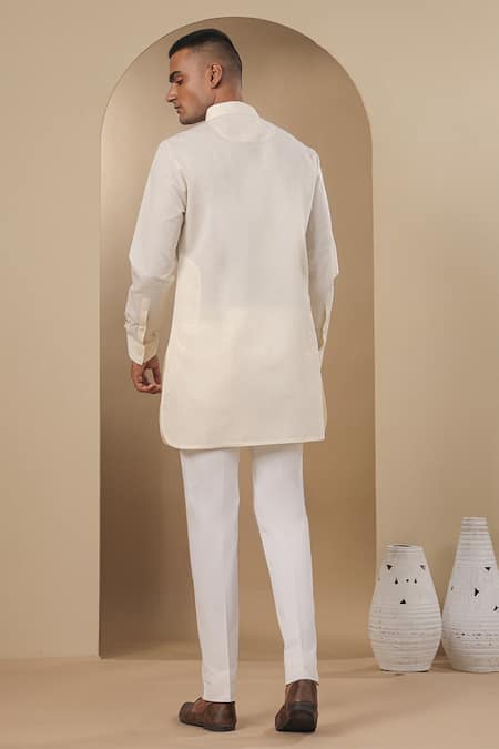 Raw & Rustic By Niti Bothra Pleated Placket Short Kurta 