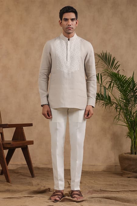 Raw & Rustic by Niti Bothra Floral Placement Kurta Shirt 