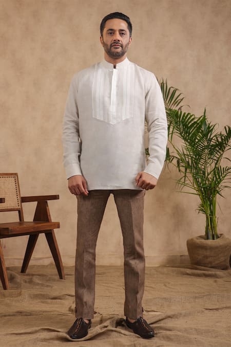 Raw & Rustic by Niti Bothra Stripe Placement Kurta Shirt 