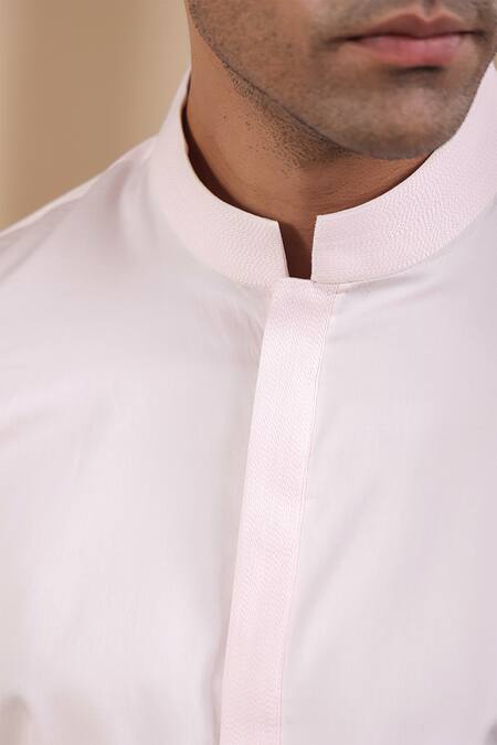 Shop Raw & Rustic By Niti Bothra Pink Cotton Potli Lined Placket Kurta Shirt Online at Aza Fashions Shop_Raw & Rustic By Niti Bothra_Pink Cotton Potli Lined Placket Kurta Shirt _Online_at_Aza_Fashions