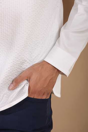 Shop Raw & Rustic By Niti Bothra White Cotton Pintuck Kurta Shirt Online at Aza Fashions Shop_Raw & Rustic By Niti Bothra_White Cotton Pintuck Kurta Shirt _Online_at_Aza_Fashions