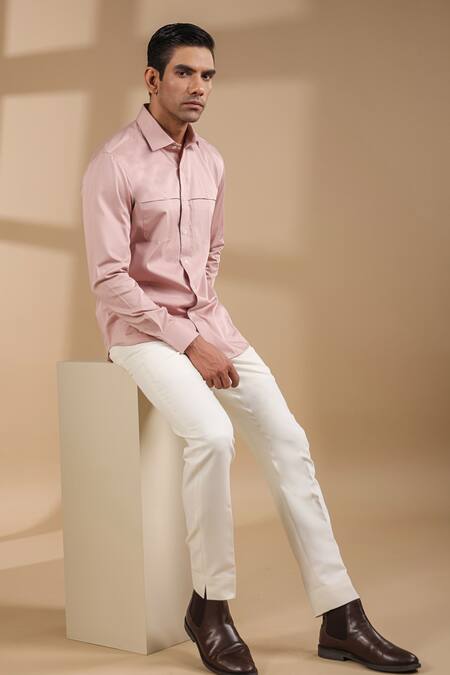 Raw & Rustic By Niti Bothra Purple Cotton Solid Front Buttoned Shirt Online at Aza Fashions Raw & Rustic By Niti Bothra_Purple Cotton Solid Front Buttoned Shirt _Online_at_Aza_Fashions