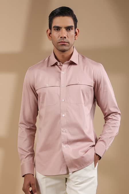 Shop Raw & Rustic By Niti Bothra Purple Cotton Solid Front Buttoned Shirt Online at Aza Fashions Shop_Raw & Rustic By Niti Bothra_Purple Cotton Solid Front Buttoned Shirt _Online_at_Aza_Fashions