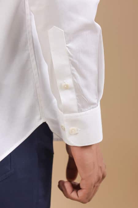 Raw & Rustic By Niti Bothra_White Cotton Front Buttoned Full Sleeve Shirt _Online_at_Aza_Fashions