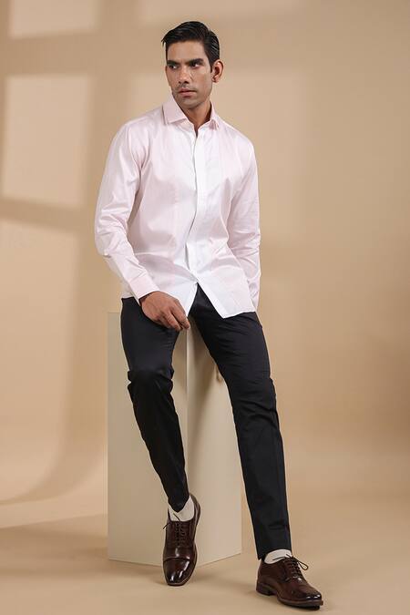 Raw & Rustic By Niti Bothra Pink Cotton Full Sleeve Solid Shirt Online at Aza Fashions Raw & Rustic By Niti Bothra_Pink Cotton Full Sleeve Solid Shirt _Online_at_Aza_Fashions