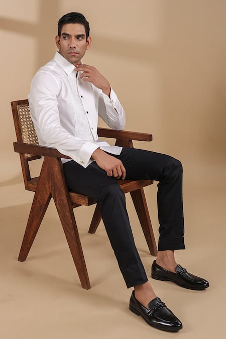 Buy Raw & Rustic By Niti Bothra White Cotton Half Angled Yoke Solid Shirt Online at Aza Fashions Buy_Raw & Rustic By Niti Bothra_White Cotton Half Angled Yoke Solid Shirt _Online_at_Aza_Fashions