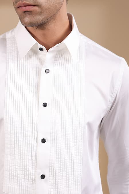 Buy Raw & Rustic By Niti Bothra White Cotton Half Angled Yoke Solid Shirt Buy_Raw & Rustic By Niti Bothra_White Cotton Half Angled Yoke Solid Shirt