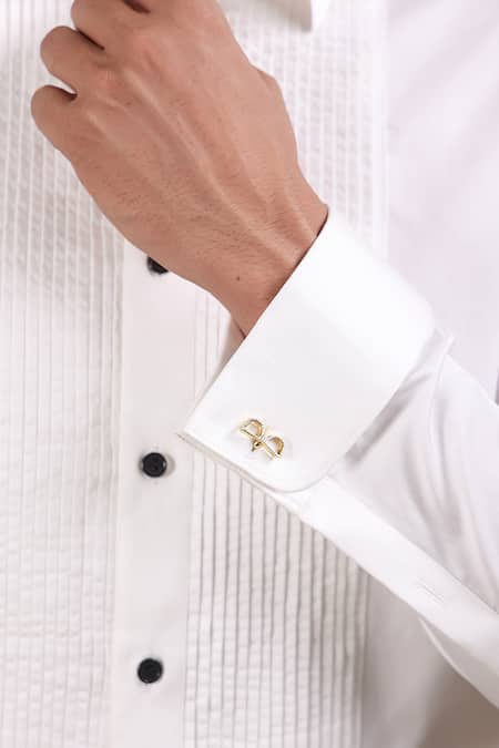 Shop Raw & Rustic By Niti Bothra White Cotton Half Angled Yoke Solid Shirt Shop_Raw & Rustic By Niti Bothra_White Cotton Half Angled Yoke Solid Shirt