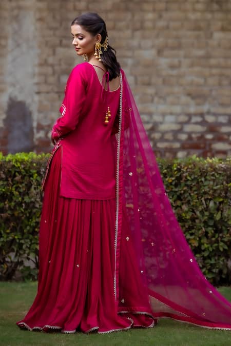 Sangeeta Swati Hexagon Pattern Kurta Sharara Set 