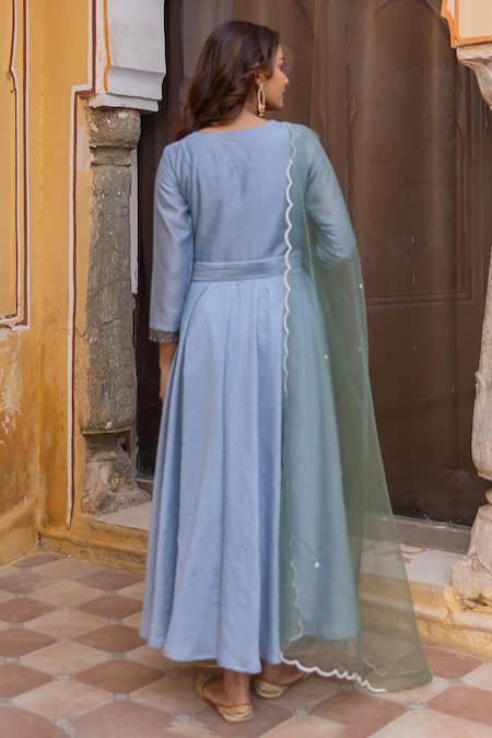 Myaara Pleated Yoke Anarkali Pant Set 