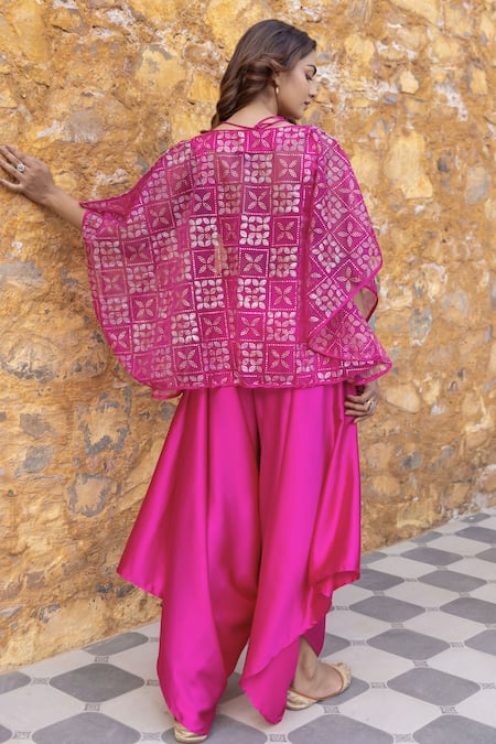 Myaara Floral Mukaish Embroidered Jacket Pant Set 