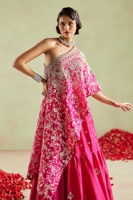 Mrunalini Rao Pink Silk, Organza, Kota Doria Pearls, Zari, Preetha Kaftan Lehenga Set Online at Aza Fashions Mrunalini Rao_Pink Silk, Organza, Kota Doria Pearls, Zari, Preetha Kaftan Lehenga Set _Online_at_Aza_Fashions