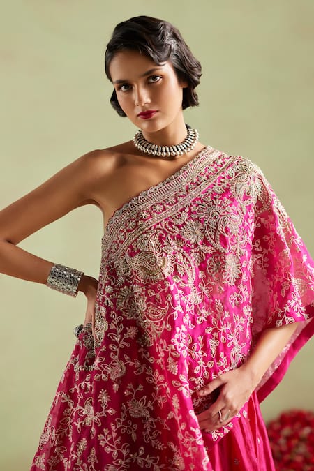 Buy Mrunalini Rao Pink Silk, Organza, Kota Doria Pearls, Zari, Preetha Kaftan Lehenga Set Online at Aza Fashions Buy_Mrunalini Rao_Pink Silk, Organza, Kota Doria Pearls, Zari, Preetha Kaftan Lehenga Set _Online_at_Aza_Fashions