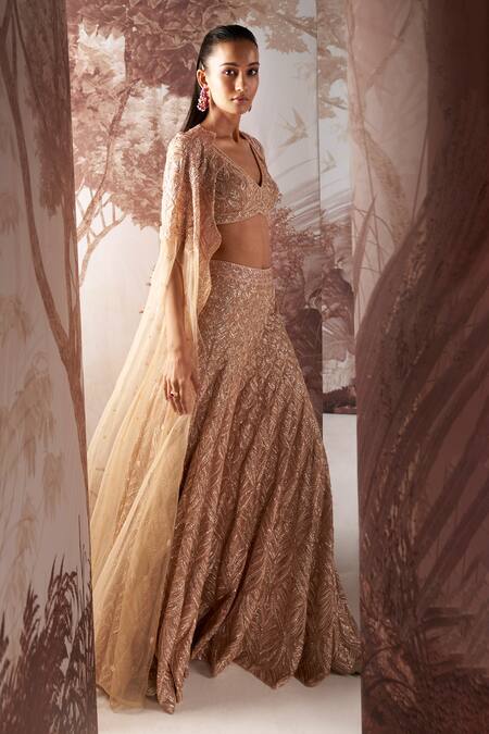 Buy Sana Barreja Beige Net Sequins, Cut Work V-neck Myra Embellished Cape Sharara Set Online at Aza Fashions Buy_Sana Barreja_Beige Net Sequins, Cut Work V-neck Myra Embellished Cape Sharara Set _Online_at_Aza_Fashions