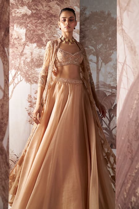 Buy Sana Barreja Beige Net, Organza Sequins, Cut Work Nora Floral Embellished Jacket Skirt Set Online at Aza Fashions Buy_Sana Barreja_Beige Net, Organza Sequins, Cut Work Nora Floral Embellished Jacket Skirt Set _Online_at_Aza_Fashions