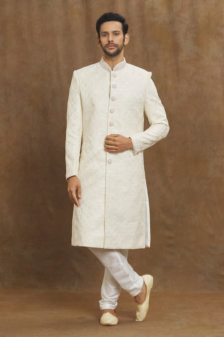 Aryavir Malhotra Geometric Patterned Sherwani 