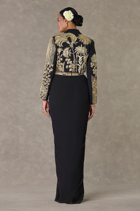 Masaba Son Chidiya Embellished Blazer Draped Skirt Set 