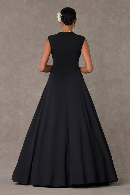 Shop Masaba Black Silk, Cotton, Kota Doria Diamonds, Chand Applique Work Jacket And Gown Set at Aza Fashions Shop_Masaba_Black Silk, Cotton, Kota Doria Diamonds, Chand Applique Work Jacket And Gown Set_at_Aza_Fashions