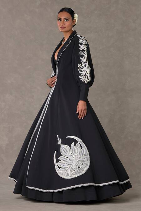 Buy Masaba Black Silk, Cotton, Kota Doria Diamonds, Chand Applique Work Jacket And Gown Set Online at Aza Fashions Buy_Masaba_Black Silk, Cotton, Kota Doria Diamonds, Chand Applique Work Jacket And Gown Set_Online_at_Aza_Fashions