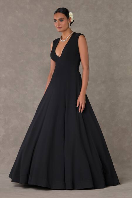 Buy Masaba Black Silk, Cotton, Kota Doria Diamonds, Chand Applique Work Jacket And Gown Set Buy_Masaba_Black Silk, Cotton, Kota Doria Diamonds, Chand Applique Work Jacket And Gown Set