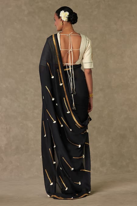 Masaba Gota Embroidered Saree With Unstitched Blouse Piece 