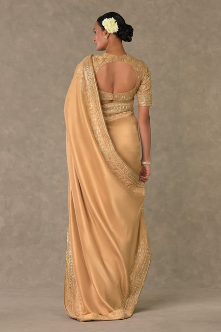 Masaba Beige Dupion Silk Embroidered Pita Zero Madakal-chidiya Work Saree With Blouse 2