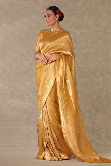 Buy Masaba Gold Tissue Zari Sunehri Saree With Unstitched Blouse Piece Online at Aza Fashions Buy_Masaba_Gold Tissue Zari Sunehri Saree With Unstitched Blouse Piece_Online_at_Aza_Fashions