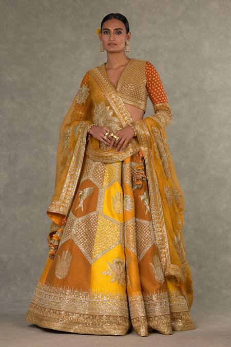 Buy_Masaba_Yellow , , Tassels, Raw Neel Kamal Bridal Lehenga Set _Online_at_Aza_Fashions